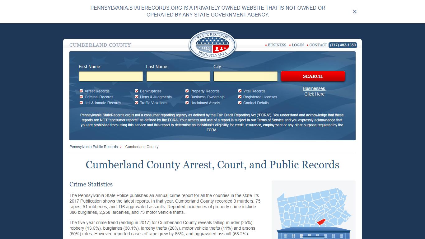 Cumberland County Arrest, Court, and Public Records